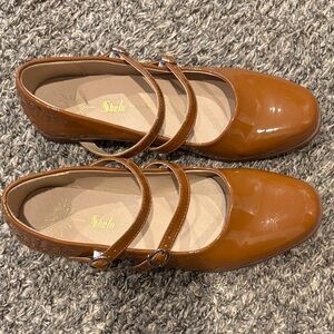 SHEIN Women's Tan Double Strap ballet Flats